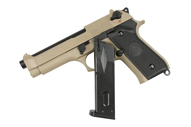 Страйкбольный пистолет WE Beretta M92F (WE-M003) — Tan, GBB, 6 мм