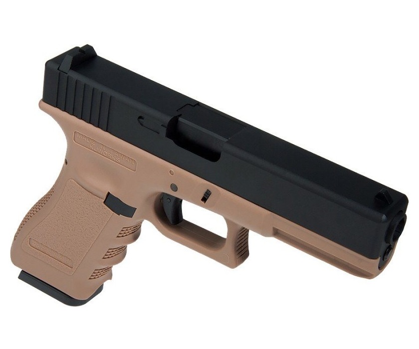 Страйкбольный пистолет KJW Glock G18 CO₂ GBB Tan (KP-18.CO2-TAN)