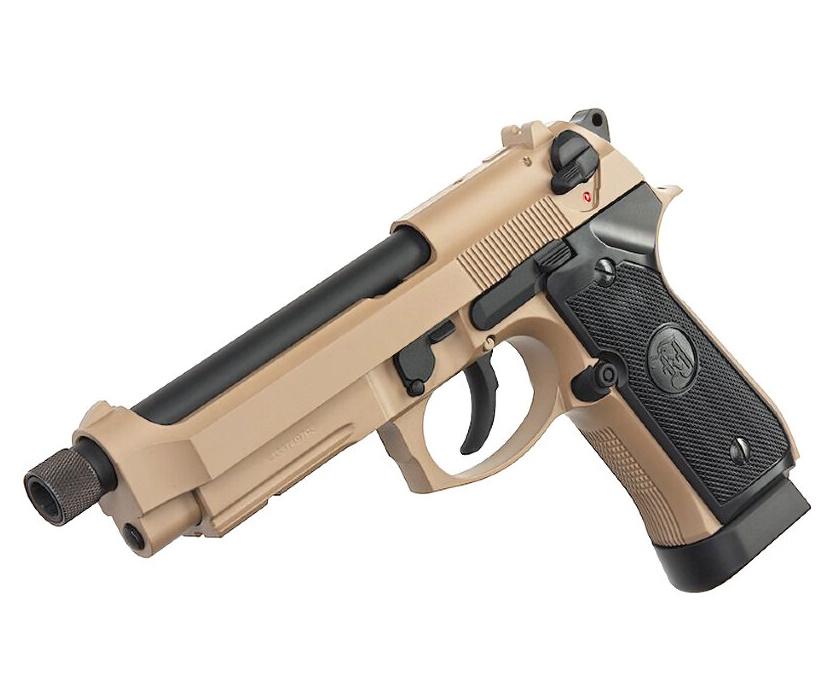 Страйкбольный пистолет KJW Beretta M9A1 TBC CO₂ Tan, удлин. ствол
