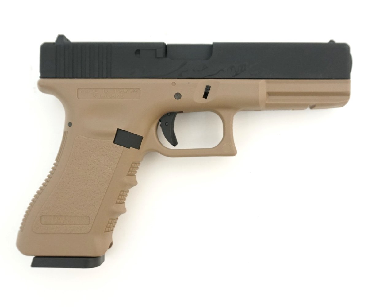 Страйкбольный пистолет KJW Glock G18 CO₂ GBB Tan (KP-18.CO2-TAN)
