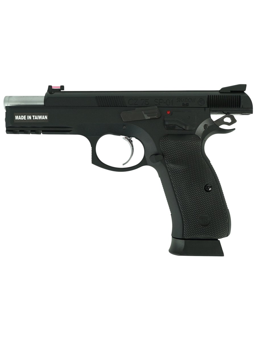 Страйкбольный пистолет GBB KJW CZ75 SP-01 SHADOW (SP-01.GAS) Blowback, чёрный