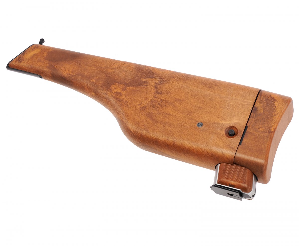 Страйкбольный пистолет WE Browning Hi Power (6 мм, Gas, хром, кобура-приклад, WE-B006)