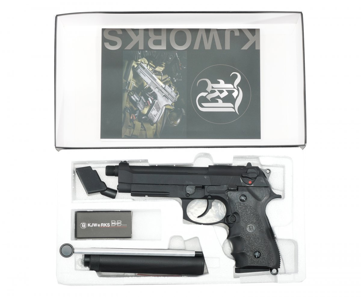 Страйкбольный пистолет GBB KJW M9A1 Beretta M9A1 (M9A1.GAS) Blowback, металл, чёрный
