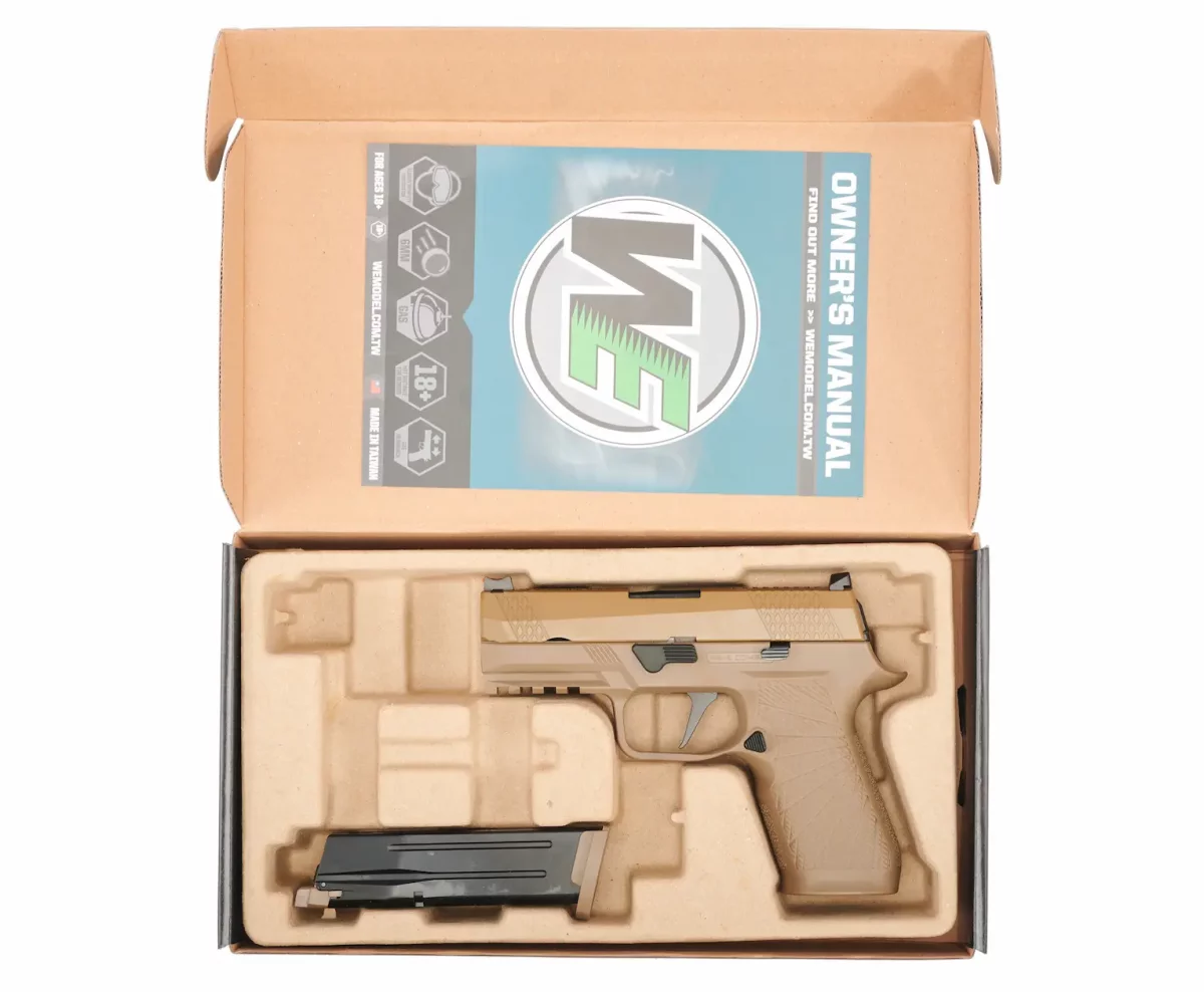 Страйкбольный пистолет WE P-320 M18 (WE-F008-TAN) — Tan, металл, GBB, 6 мм