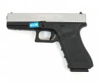 Страйкбольный пистолет WE Glock-17 Gen.4 Silver, сменные накладки (WE-G001B-SV)
