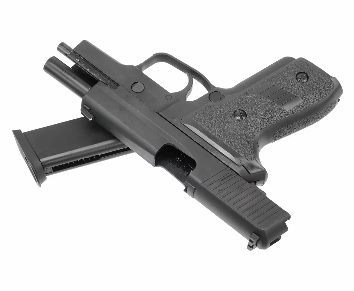 Страйкбольный пистолет WE P-228 (WE-F002 / GP428) — Black, металл, GBB, 6 мм