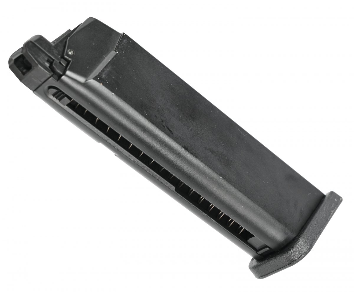 Магазин MG-G17C для газового пистолета Glock CO₂ (WE), металлический, 25 шаров, с накладками на рукоять