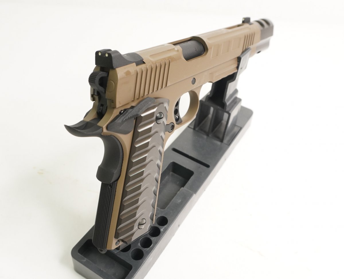 Страйкбольный пистолет KJW Colt 1911/M45A1 Gas FDE, удлин. ствол (KP-16.GAS)