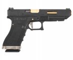Страйкбольный пистолет WE Glock 34 G-Force (WE-G008WET-1, черный, позолоченный ствол)