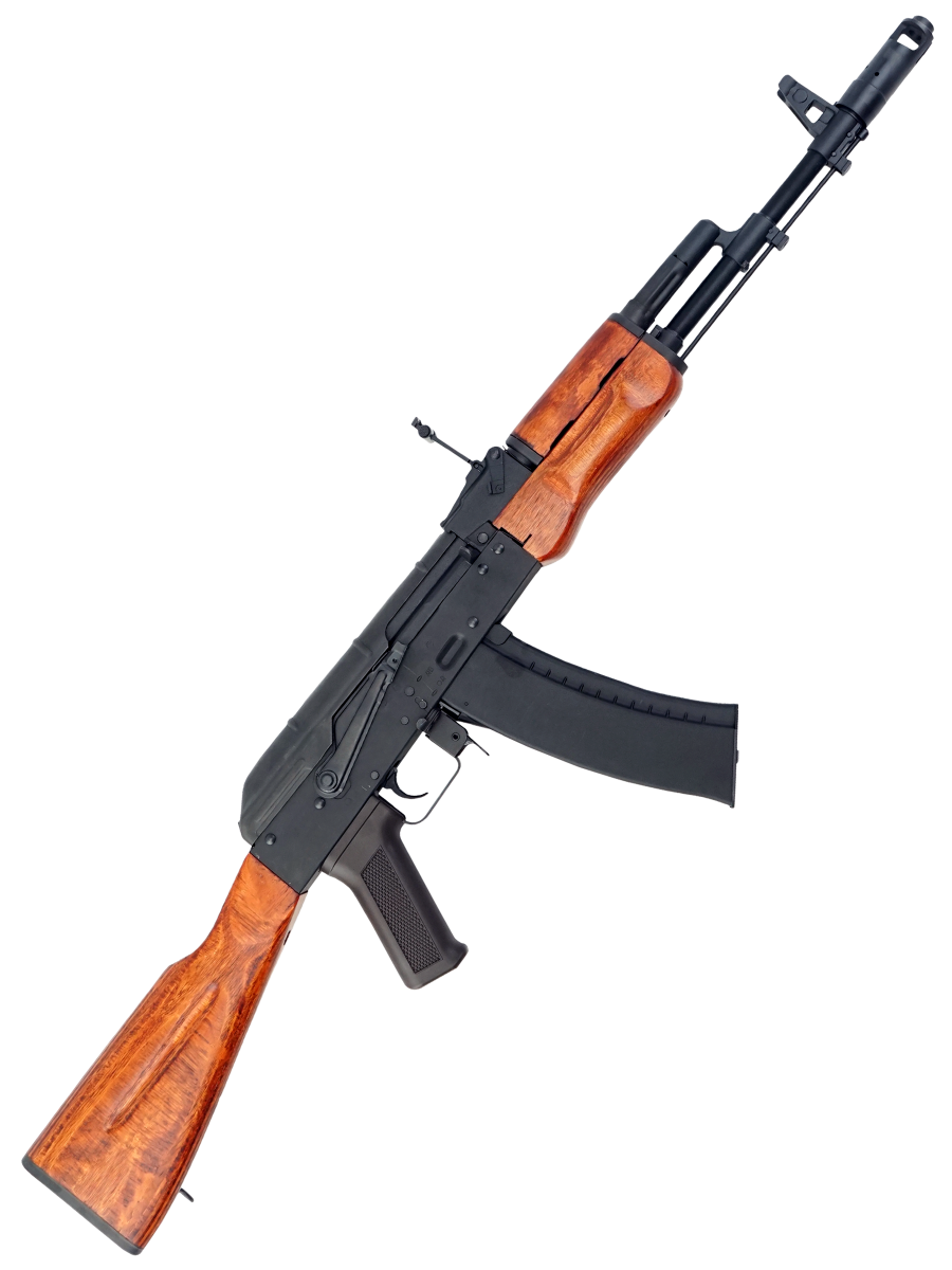 Страйкбольный автомат CYMA CM056 RK-47 PLATINUM (деревянный приклад, сталь), 120 м/с, чёрный/дерево