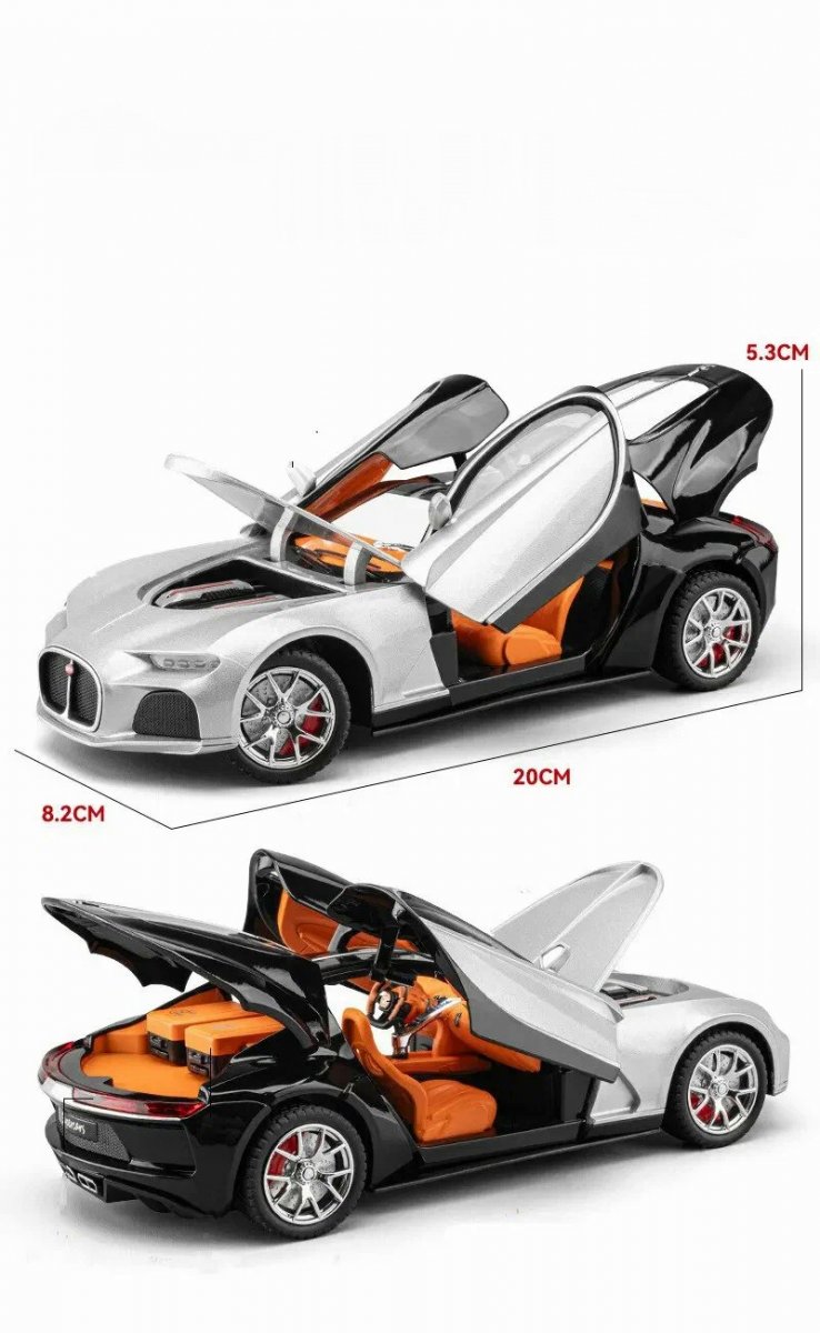 Машинка металлическая Bugatti Atlantic 1:24 Black-Silver