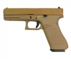 Страйкбольный пистолет WE Glock 17 Gen5 (WE-G001VB-TAN) — металл-слайд, сменные накладки, Tan, GBB, 6 мм
