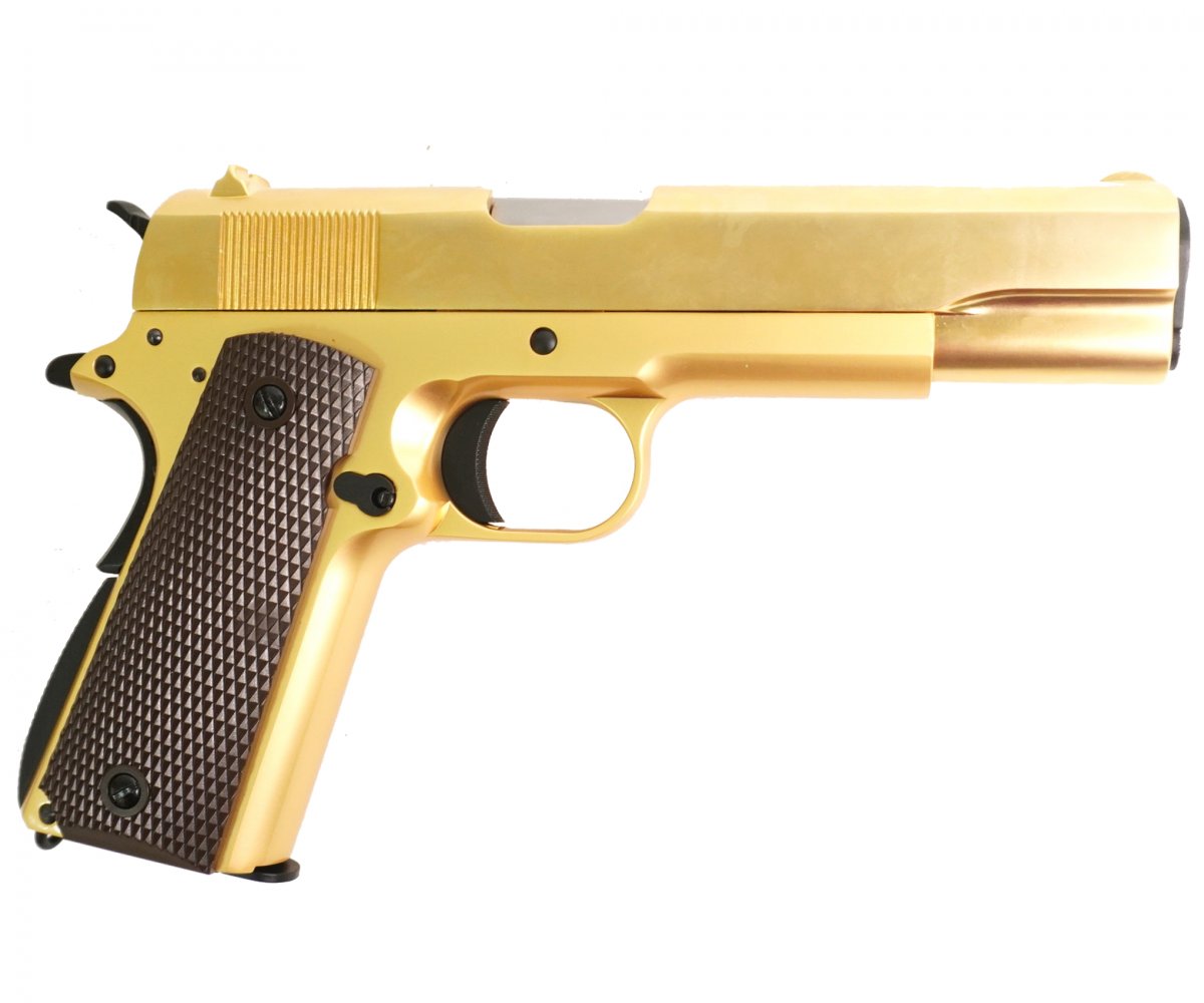 Страйкбольный пистолет WE Colt M1911A1 Gold (WE-E007)