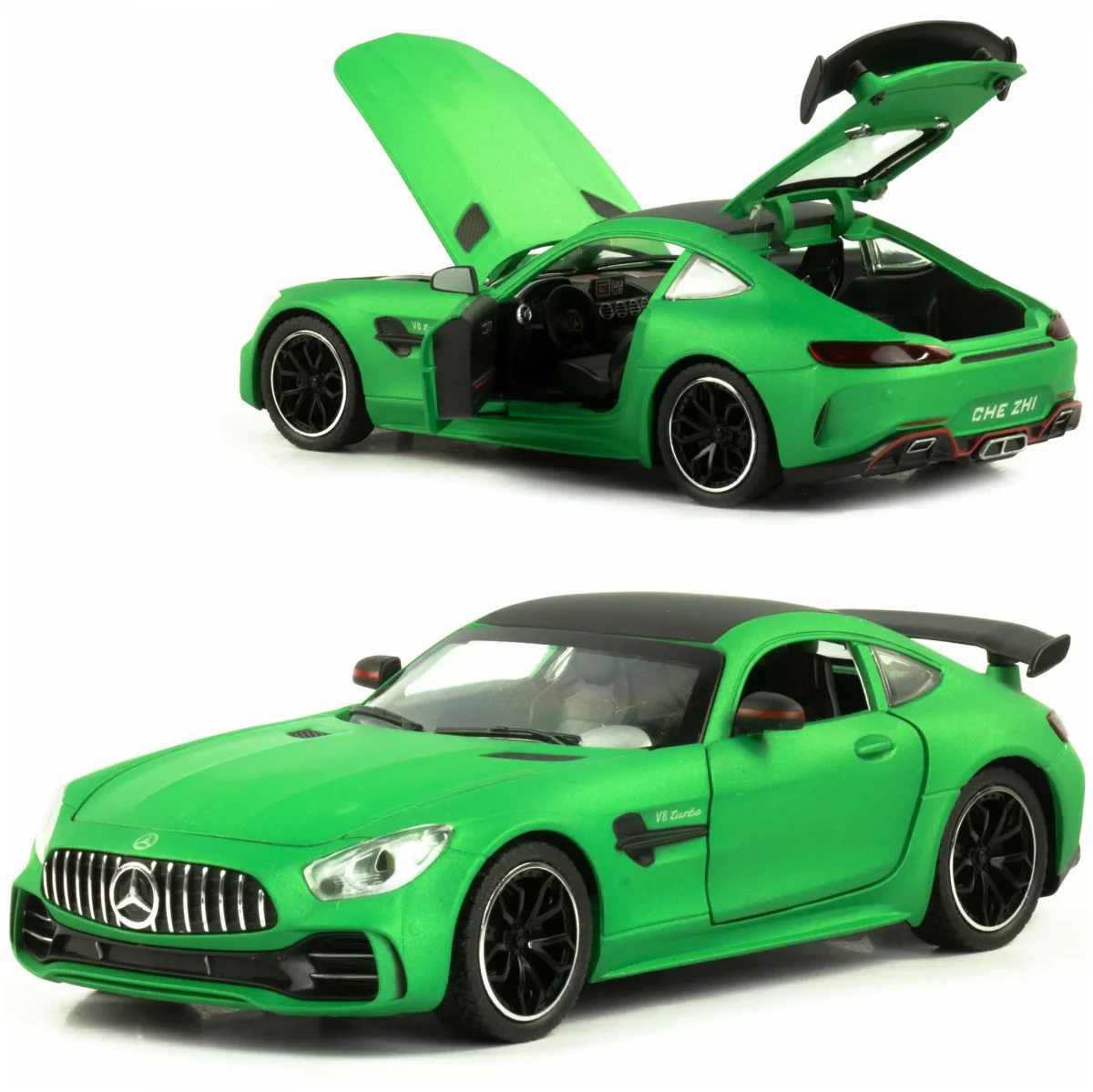 Металлическая машинка Mercedes-AMG V8 TURBO green 1:24