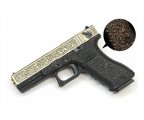 Страйкбольный пистолет WE Glock-18 Gen.3 Bronze, с гравировкой (WE-G002BOX-BR)