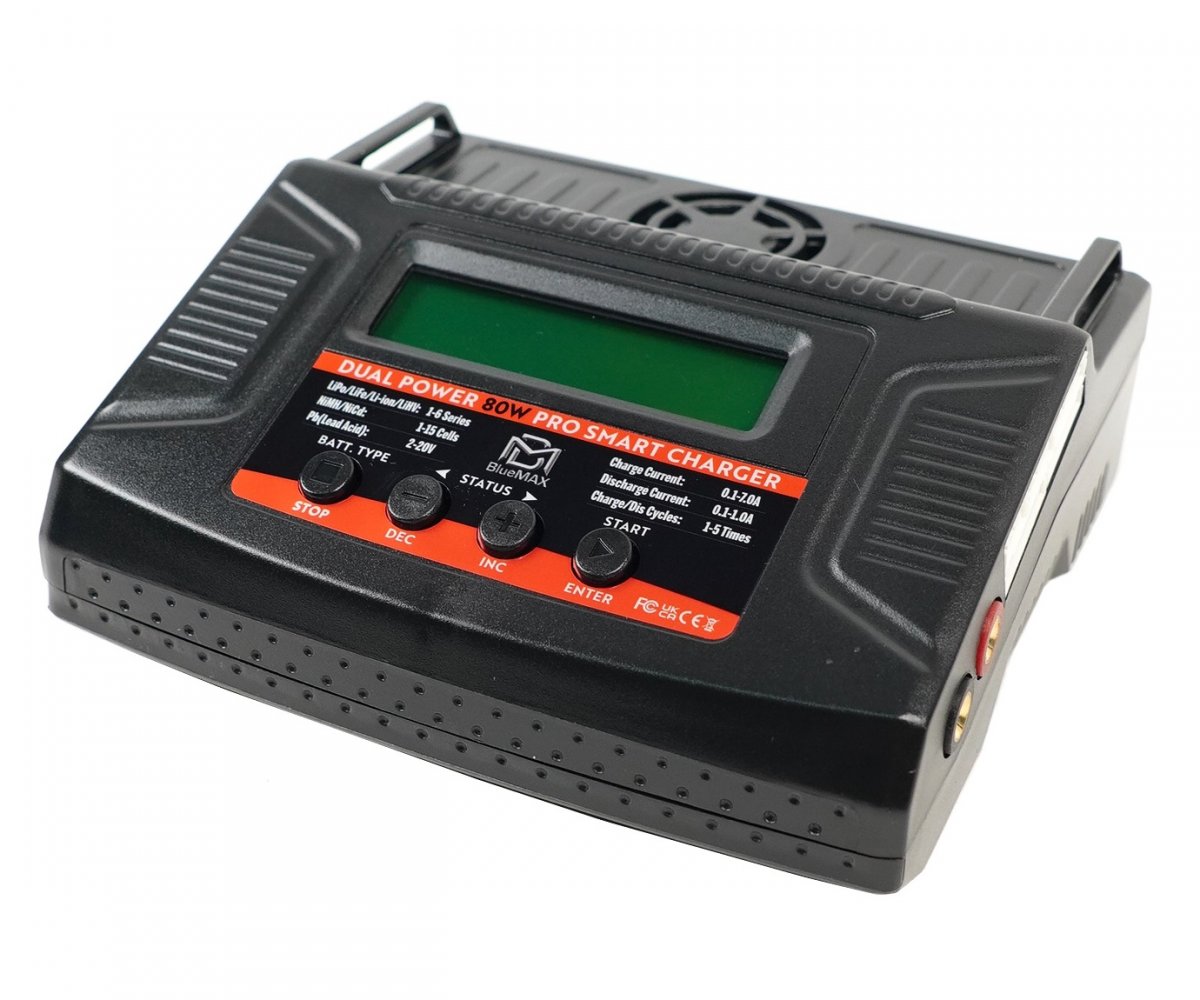 Зарядное устройство BlueMax Dual Power Pro Smart 80W LiPo/LiFe/NiMH/Li-ion/Pb с блоком питания 220В