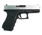 Страйкбольный пистолет WE Glock 19 Gen4 (WE-G003B-SV) — серебристый слайд, GBB, 6 мм