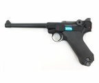 Страйкбольный пистолет WE Luger P08 6” Black (WE-P002)