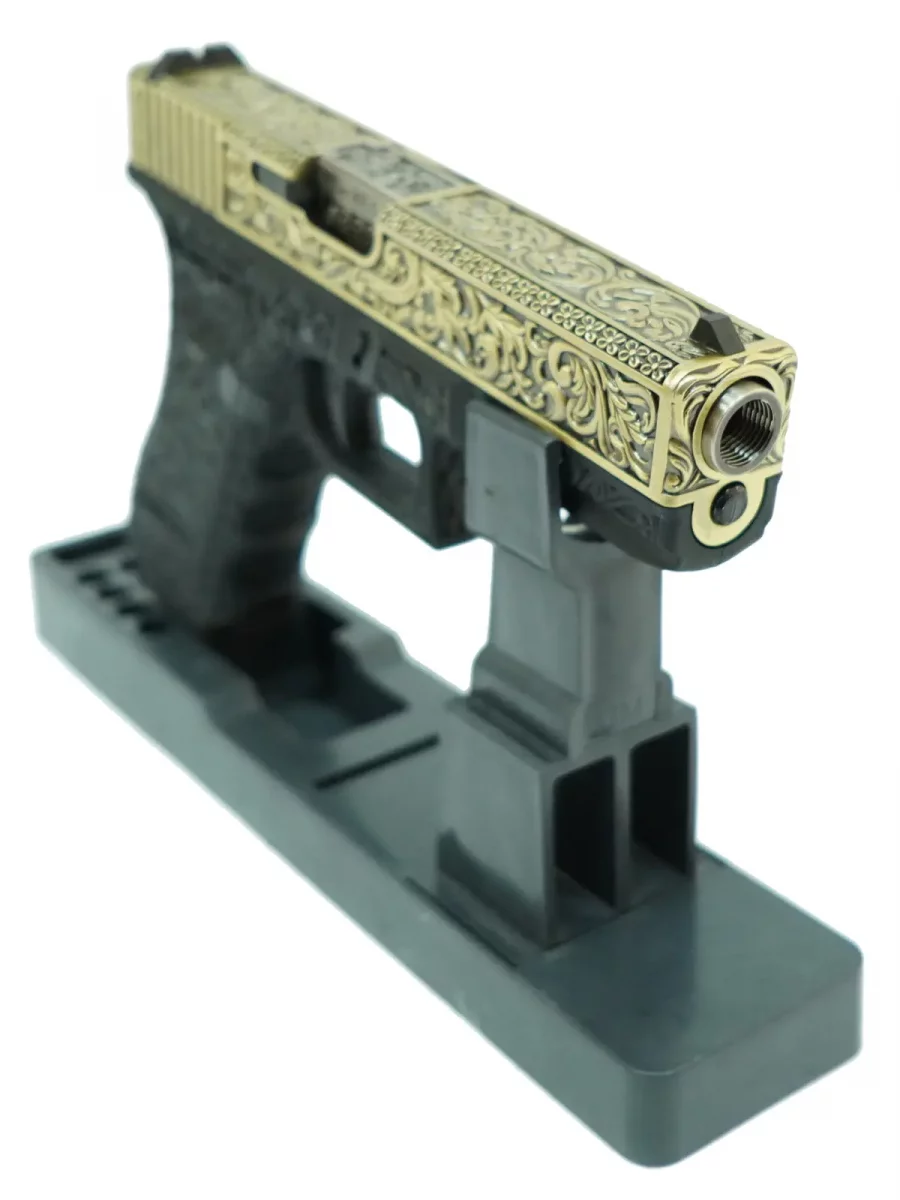 Страйкбольный пистолет WE G17 Gen3 (WE-G001BOX-FP) — «под бронзу», гравировка, GBB, 6 мм