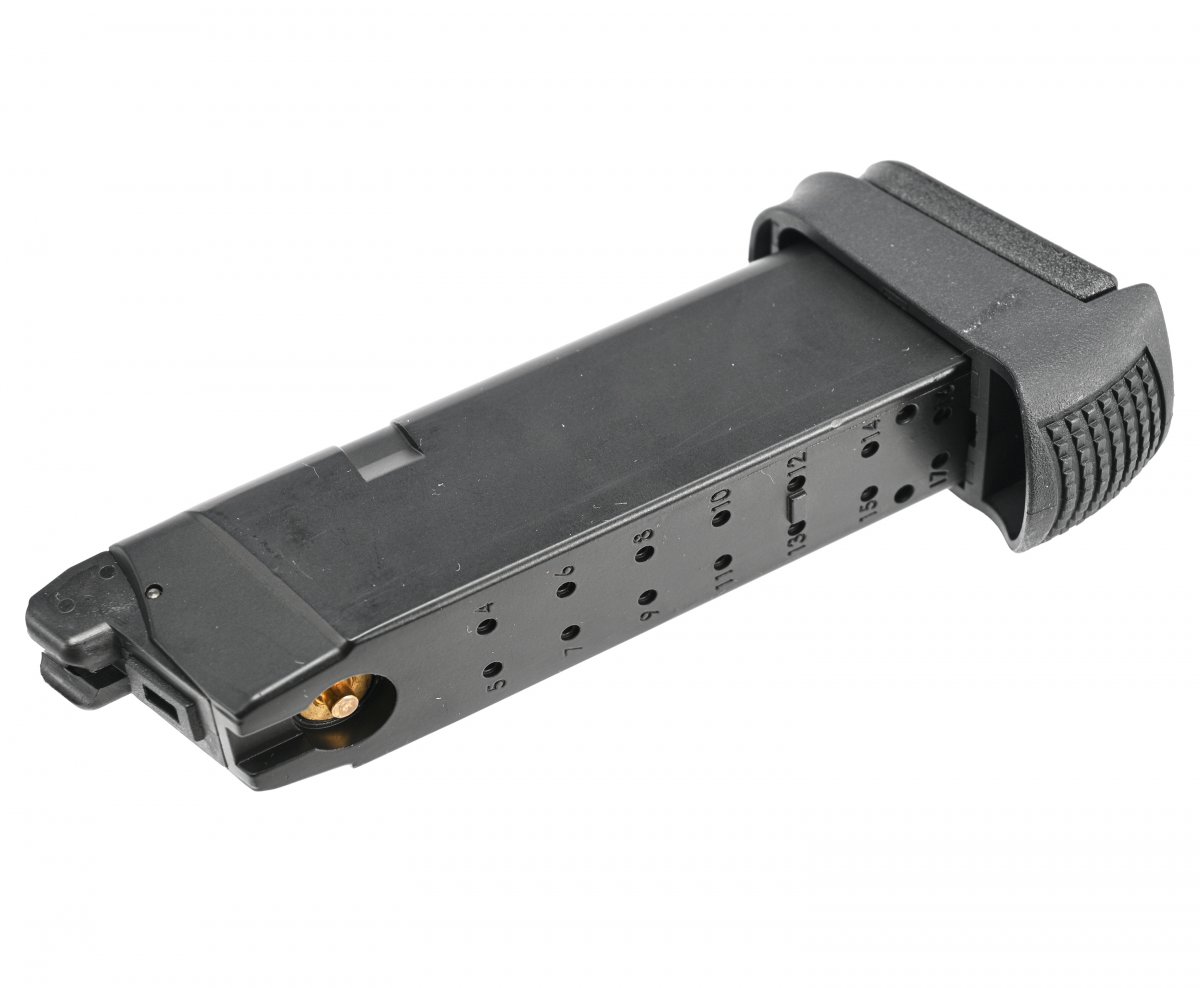 Магазин MG-G17C для газового пистолета Glock CO₂ (WE), металлический, 25 шаров, с накладками на рукоять