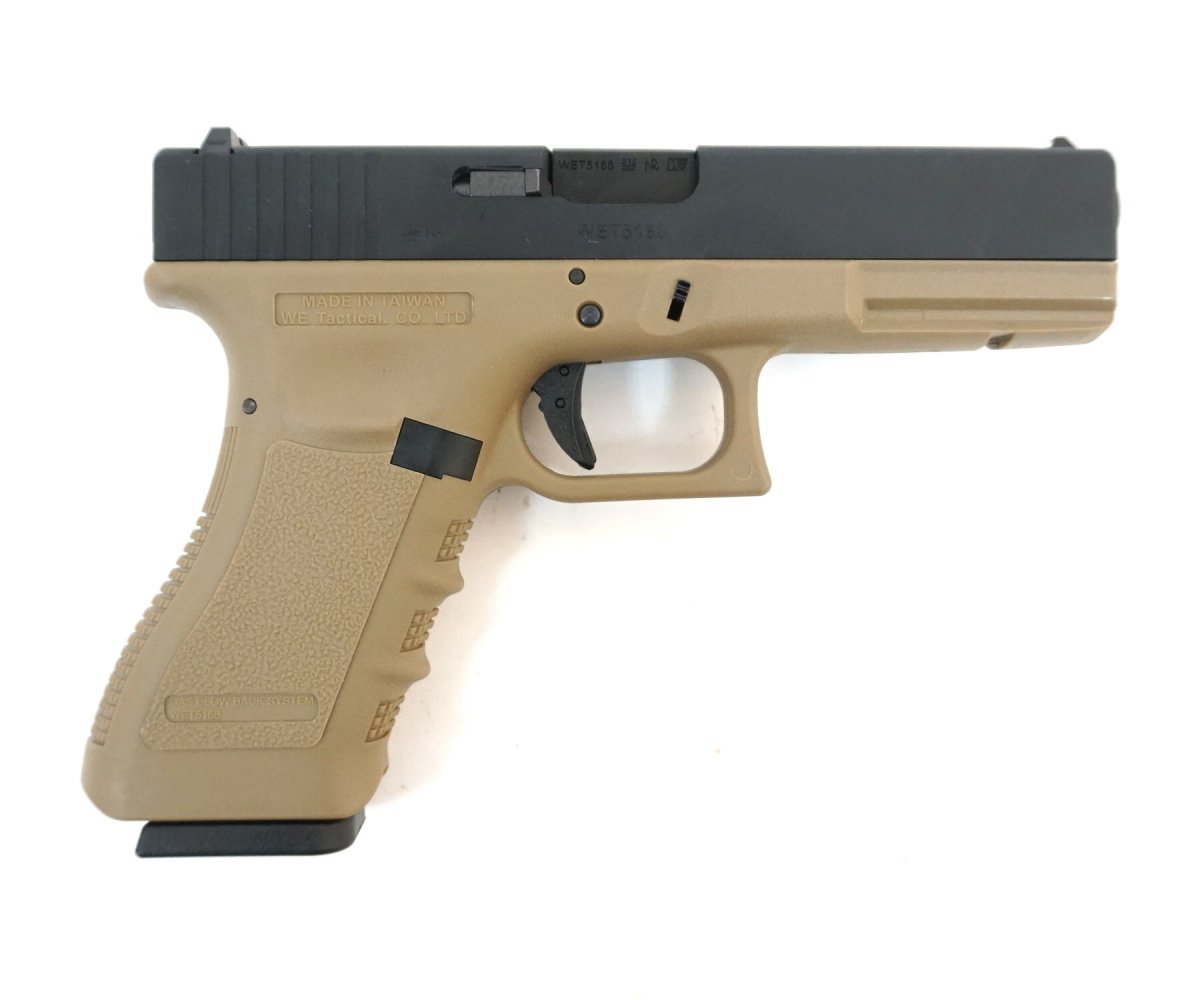 Страйкбольный пистолет WE Glock-17 Gen.3 Tan (WE-G001A-TAN)