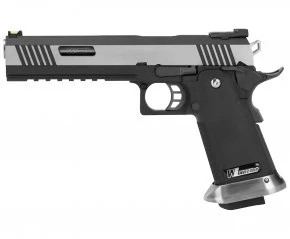 Страйкбольный пистолет WE Colt M1911 Hi-Capa 6 Дюймов (WE-H018WETB2-2TSV, Two Tone, Silver)