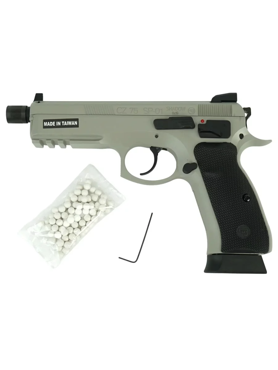 Страйкбольный пистолет KJW CZ75 SP-01 Shadow UGSR GBB GAS, Urban Grey, металл