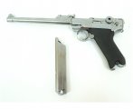 Страйкбольный пистолет WE Luger P08 8” Silver (WE-P006)