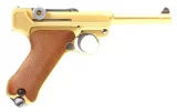 Страйкбольный пистолет WE Luger P08 4″ Gold (WE-P007) — газовый GBB, 6 мм