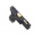 Страйкбольный пистолет WE GLOCK-17 G-Force металл слайд, черная рамка, золот. ствол (WE-G001WET-1)