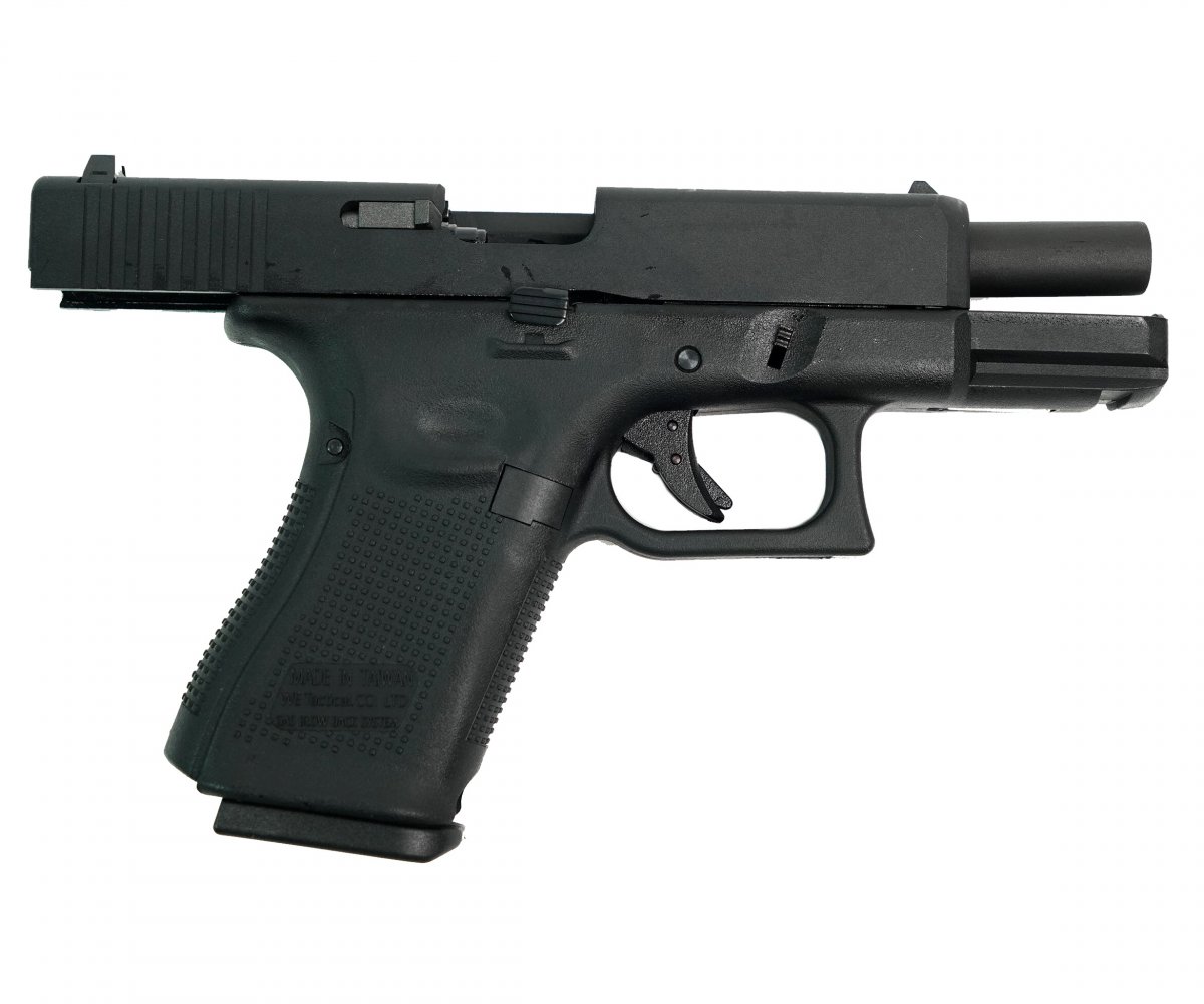 Страйкбольный пистолет WE Glock-19 Gen.5, сменные накладки (WE-G003VB-BK)