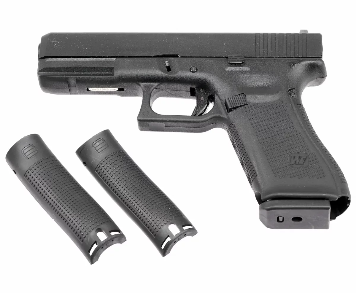 Страйкбольный пистолет WE Glock 17 Gen5 (WE-G001RDVB-BK) — металл-слайд, сменные накладки, площадки под оптику, 6 мм, Black