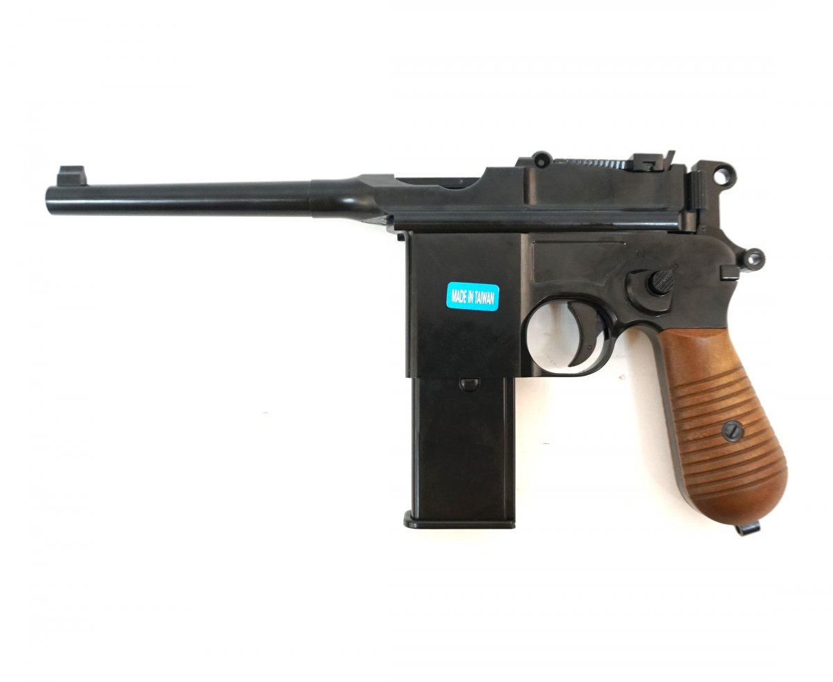Страйкбольный пистолет WE Mauser 712, кобура-приклад (WE-712-BK)