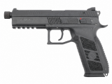 Страйкбольный пистолет GBB KJW CZ P-09 (P-09.GAS TBC) с удлинённым резьбовым стволом, Blowback, чёрный