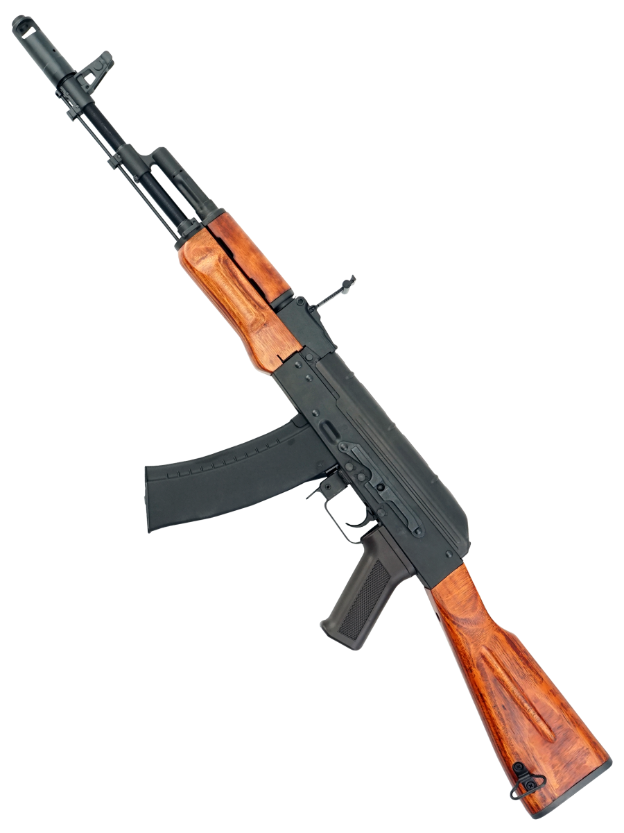 Страйкбольный автомат CYMA CM056 RK-47 PLATINUM (деревянный приклад, сталь), 120 м/с, чёрный/дерево