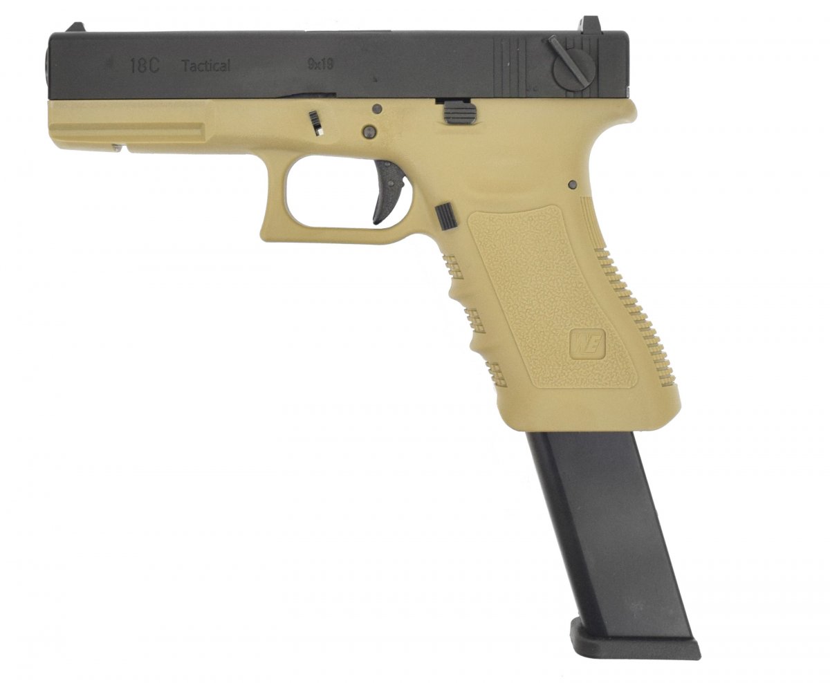 Страйкбольный пистолет WE Glock-18 Gen.3 Tan (WE-G002A-TAN)