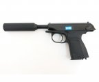 Страйкбольный пистолет WE Makarov 654K Black, с глушителем (WE-MA001-BK)