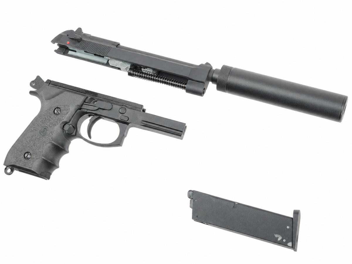 Страйкбольный пистолет GBB KJW M9A1 Beretta M9A1 (M9A1.GAS) Blowback, металл, чёрный
