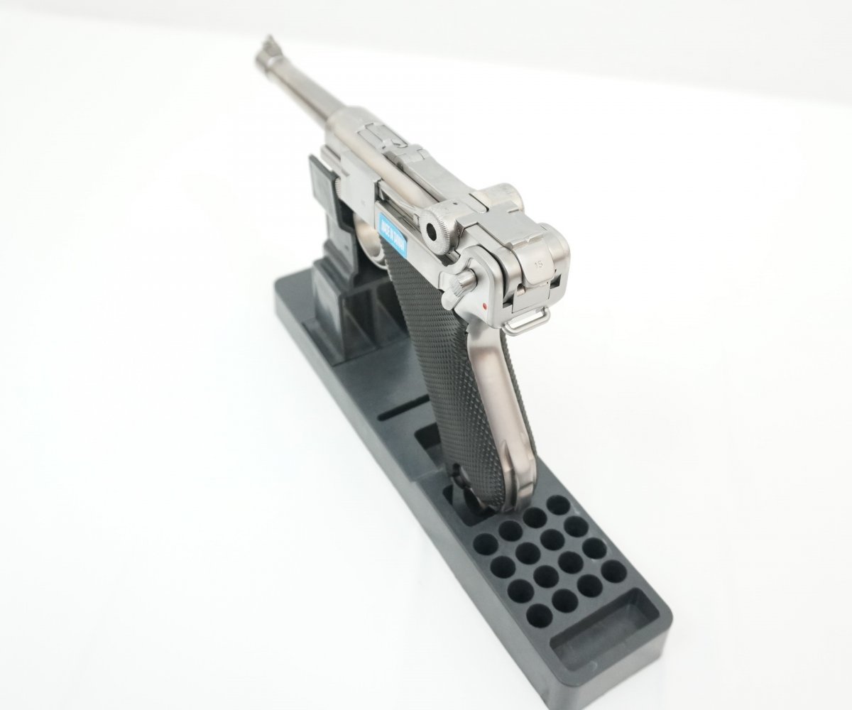 Страйкбольный пистолет WE Luger P08 4” Silver (WE-P004)