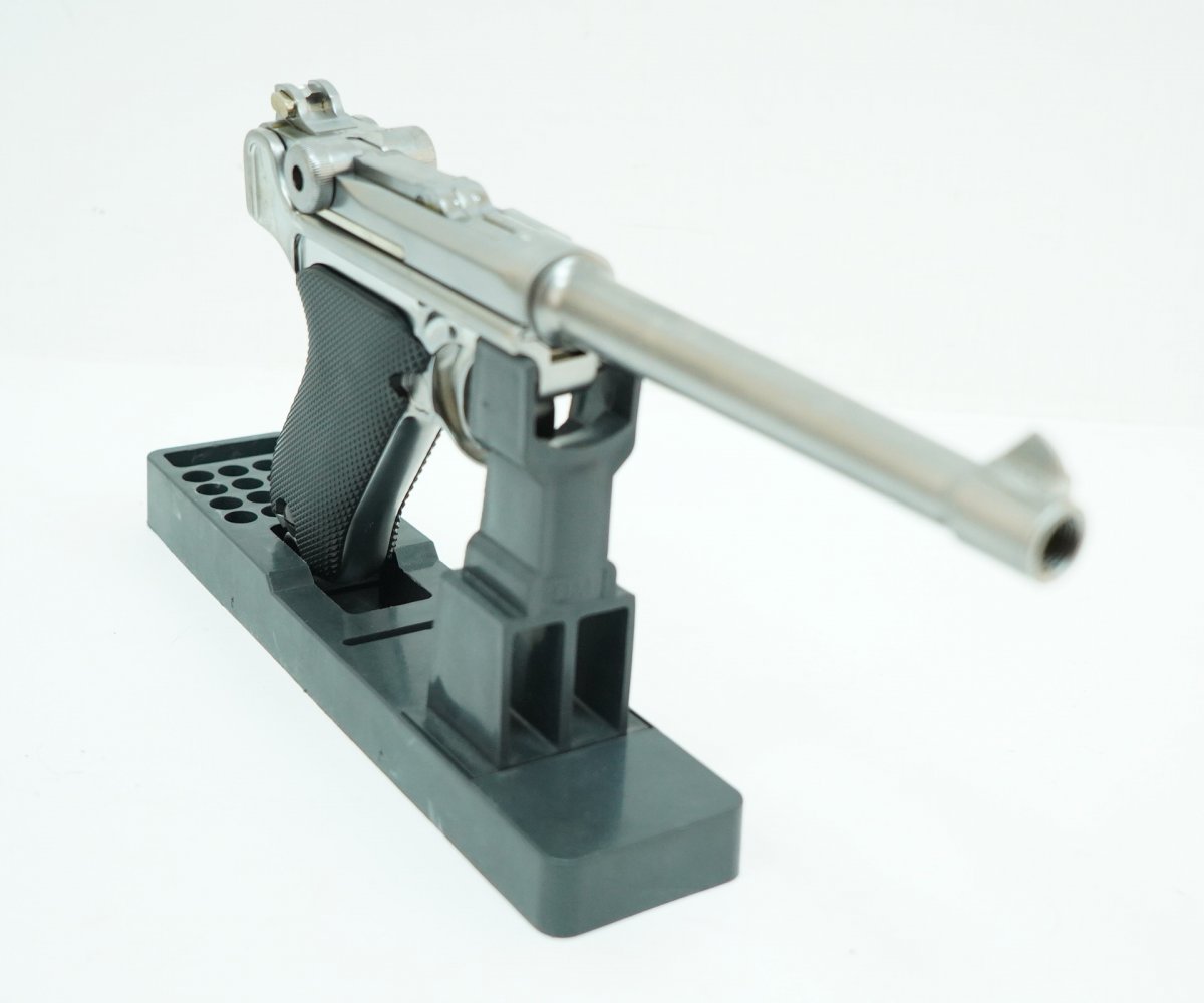Страйкбольный пистолет WE Luger P08 6” Silver (WE-P005)