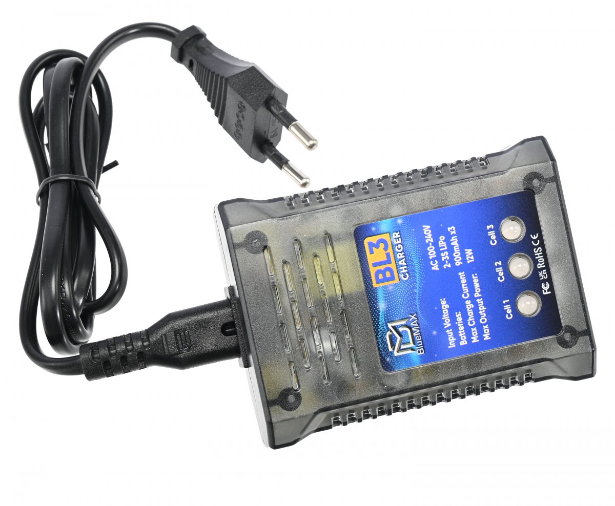 Зарядное устройство BlueMax BL3 Compact для Li-Po / Li-ion 2S-3S, 12 Вт, 0.9A, автоматическое