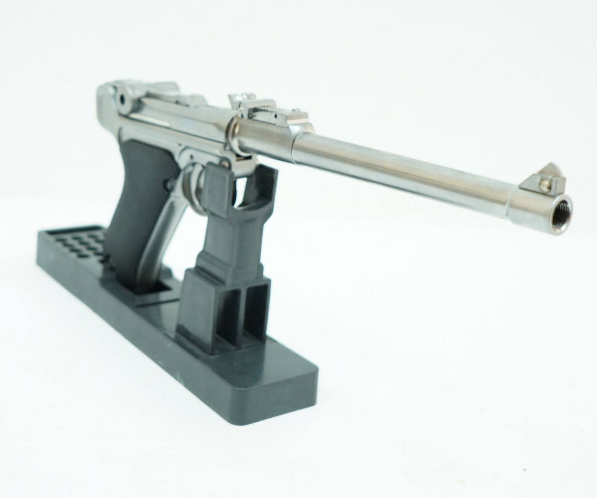 Страйкбольный пистолет WE Luger P08 8” Silver (WE-P006)