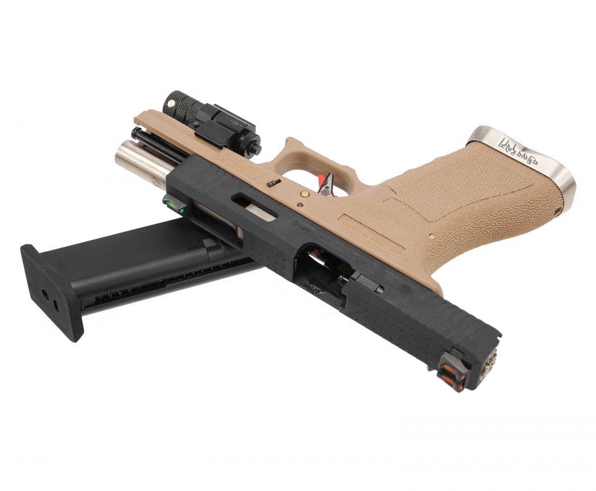 Страйкбольный пистолет WE G-Force Glock 18 GBB Black/Tan WE-G002WET-2