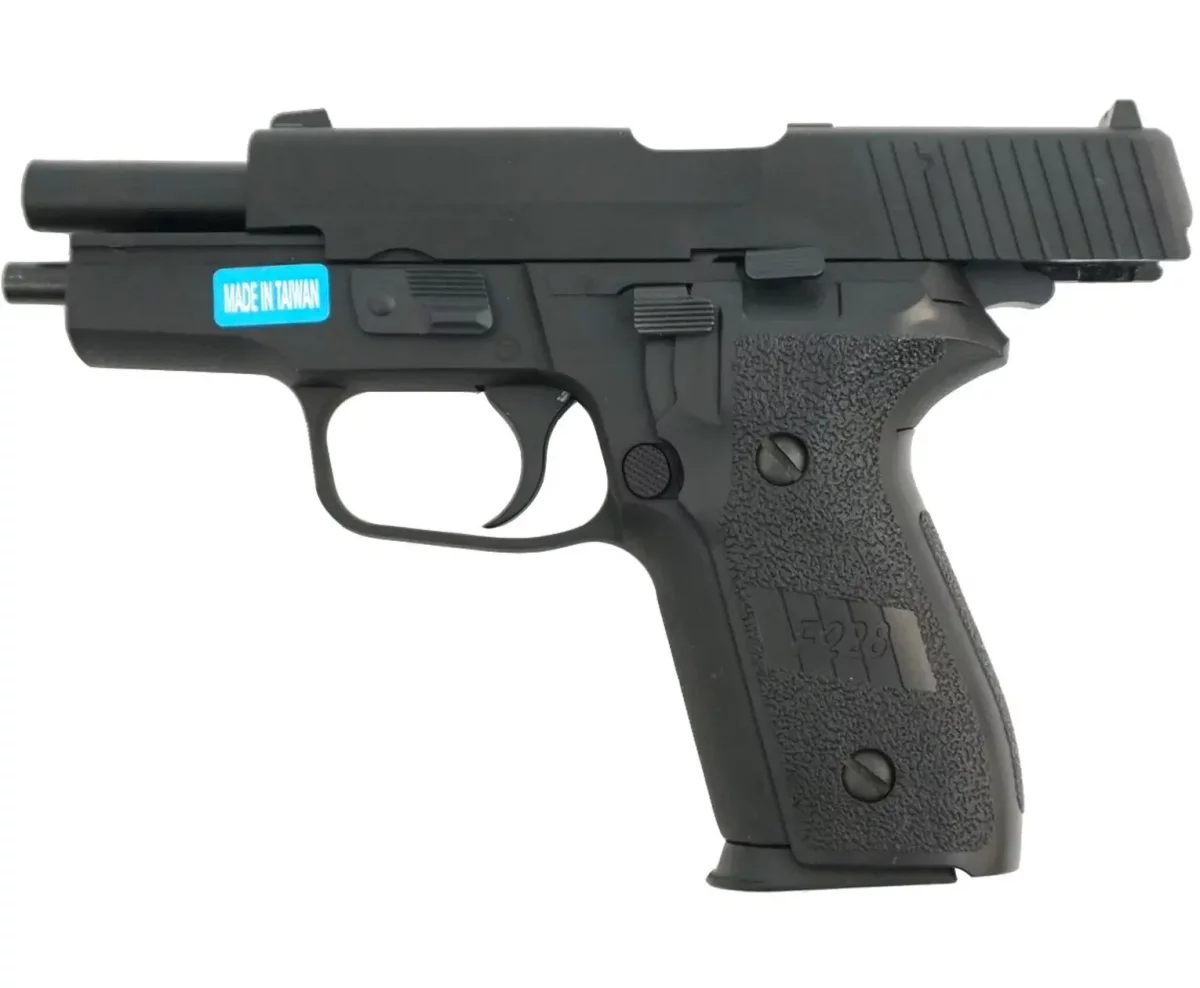 Страйкбольный пистолет WE P-228 (WE-F002 / GP428) — Black, металл, GBB, 6 мм