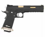 Страйкбольный пистолет WE Colt M1911 Hi-Capa 6 (WE-H018WETA2-BKGD) — Black/Gold, GBB, 6 мм, с возможностью CO₂