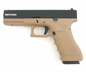Страйкбольный пистолет KJW Glock G17 Gas GBB Tan (KP-17-TAN)