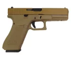 Страйкбольный пистолет WE Glock 17 Gen5 (WE-G001VB-TAN) — металл-слайд, сменные накладки, Tan, GBB, 6 мм