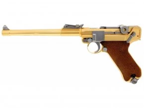 Страйкбольный пистолет WE-P009 Luger P08 (L) ствол 8 дюймов Gold