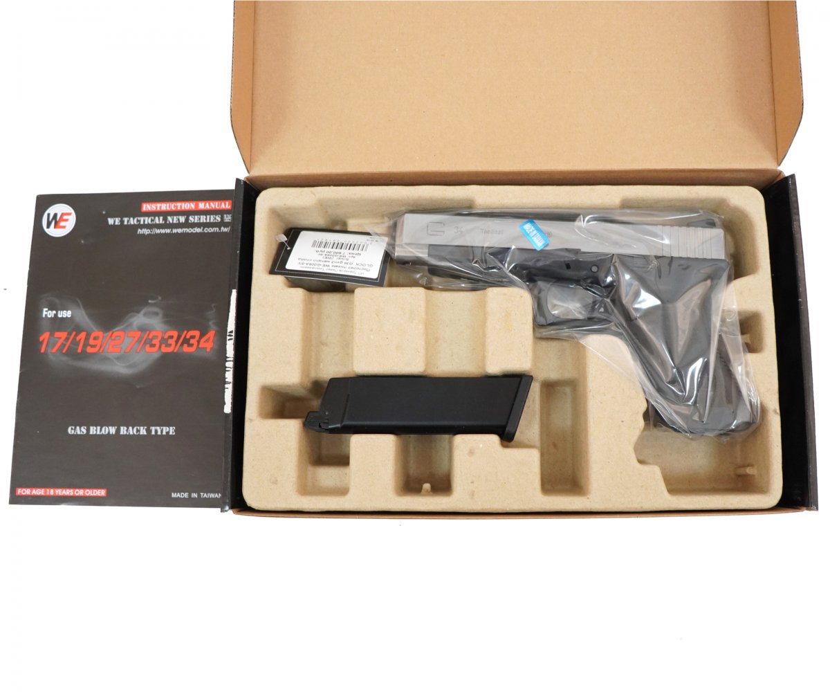 Страйкбольный пистолет WE Glock-34 Gen.3 Silver (WE-G008A-SV)