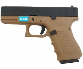 Страйкбольный пистолет WE Glock-19 Gen.4 Tan, сменные накладки (WE-G003B-TAN)